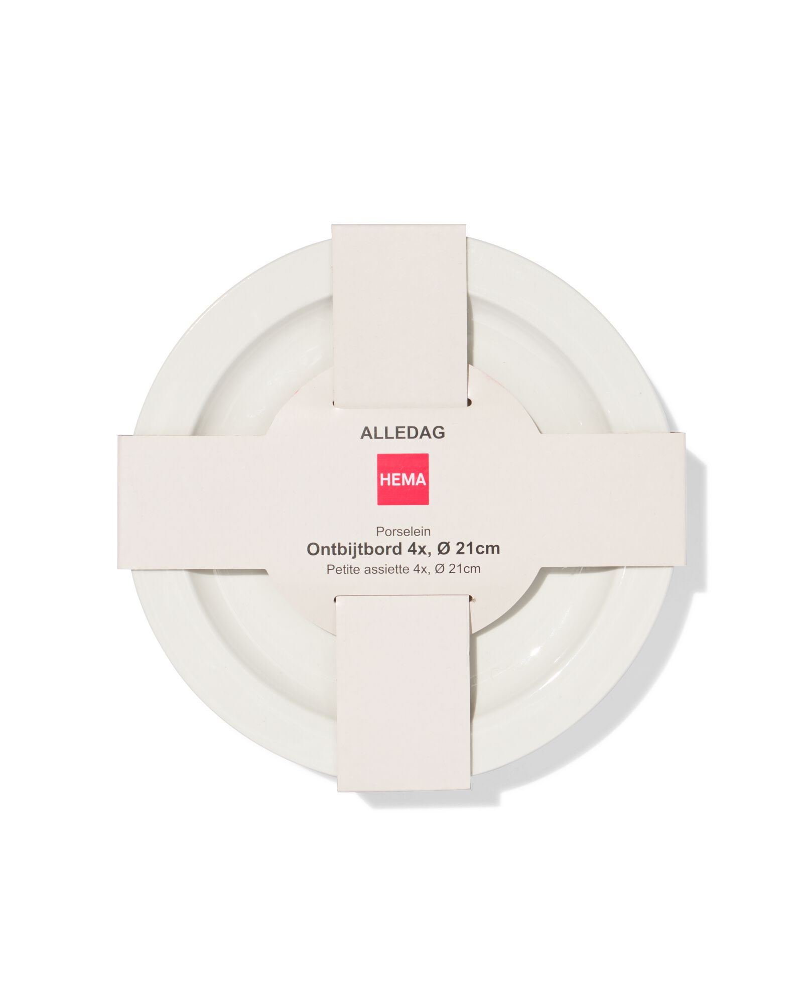 assiette petit-d&eacute;jeuner ⌀21cm porcelaine blanche - 4 pi&egrave;ces - 9650332 - HEMA