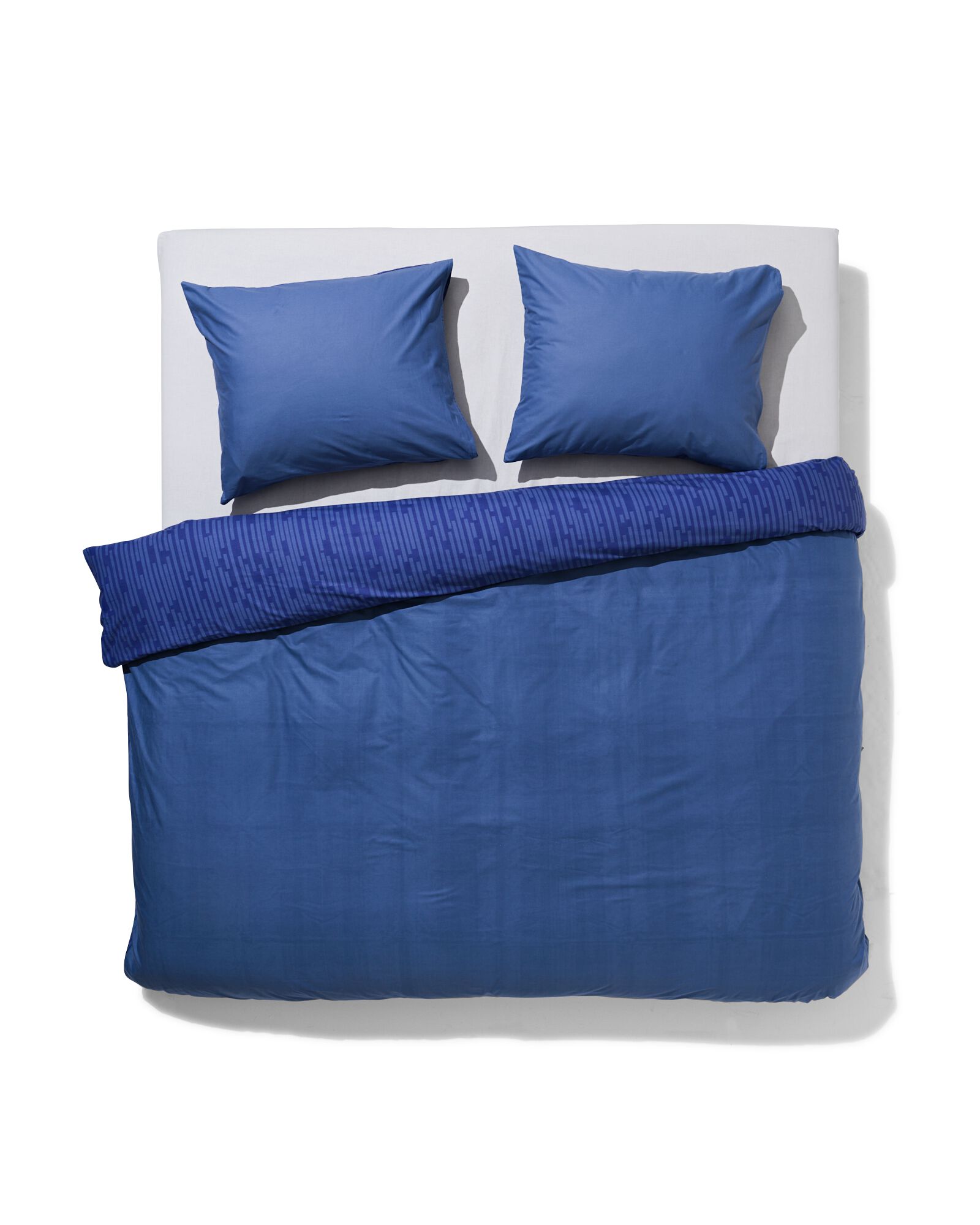 Bettwäsche, Soft Cotton, 200 x 220 cm, Streifen, blau - 5730189 - HEMA