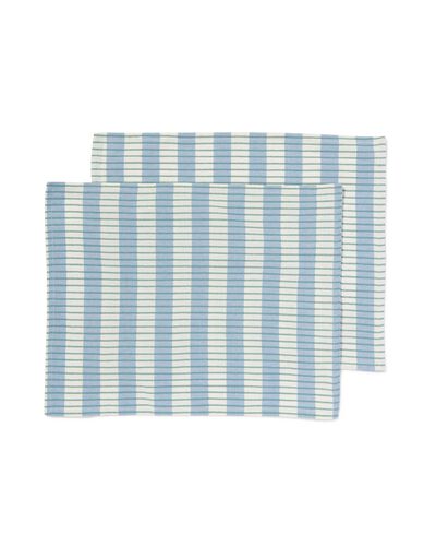 Tischsets Baumwolle 35&nbsp;&times;&nbsp;45 Blau mit Streifen &ndash; 2 St&uuml;ck - 5330286 - HEMA