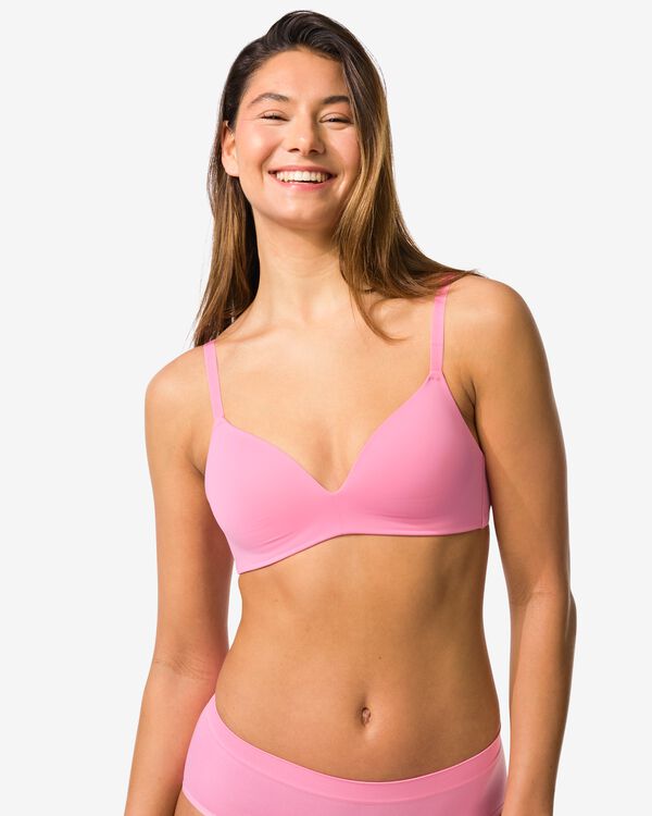 voorgevormde bh zonder beugel micro roze - 21805700PINK - HEMA