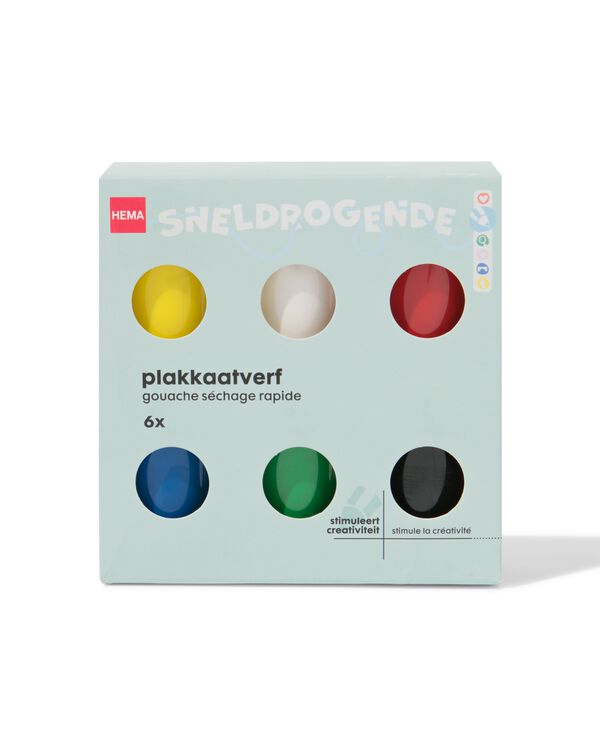 plakkaatverf - 6 stuks - 15900249 - HEMA