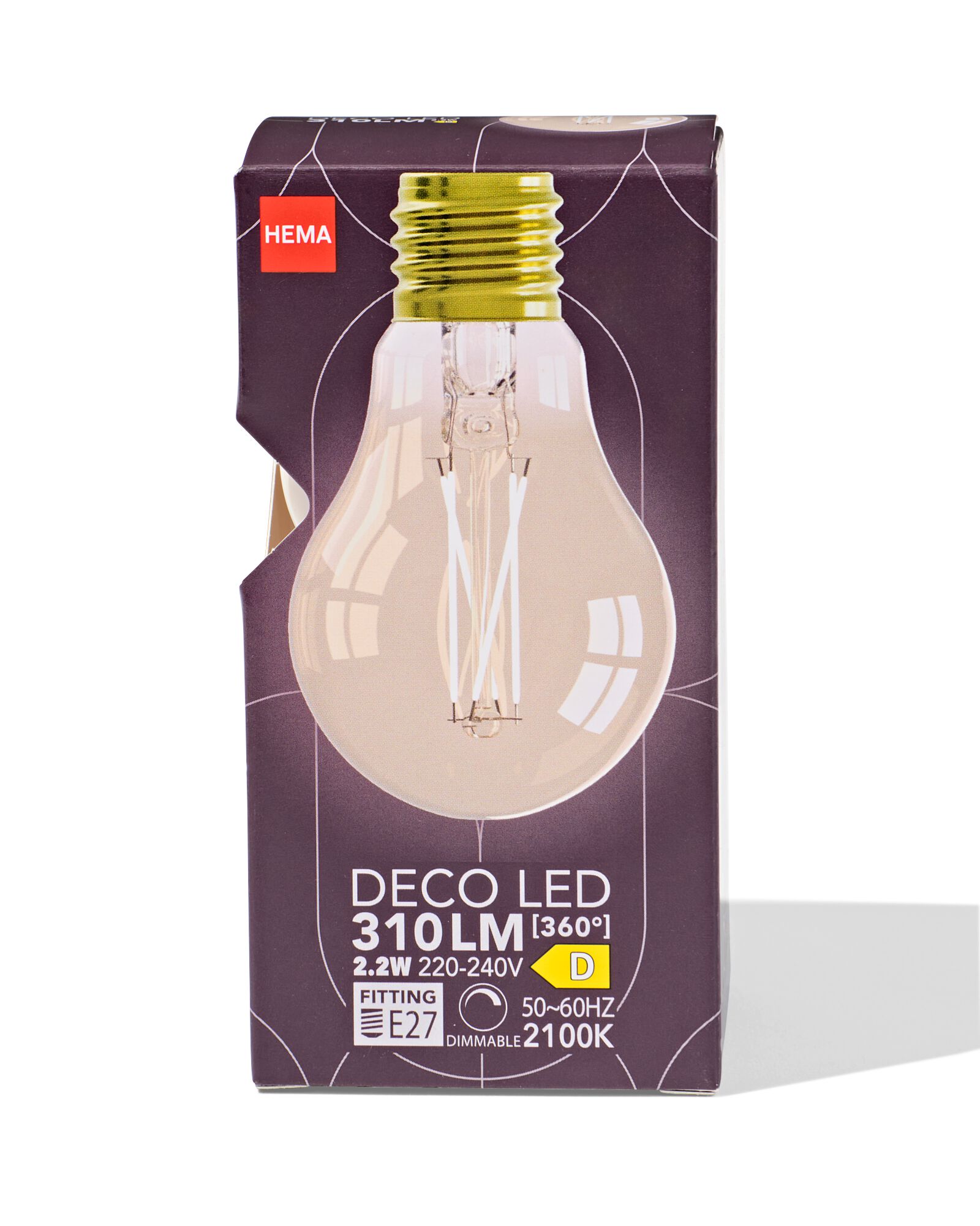 poire led dor&eacute;e E27 4W 310lm dim - 20000065 - HEMA