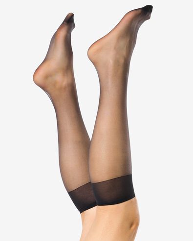 mi-bas 15 deniers anti-filage mats - 2 paires noir one size - 4022726 - HEMA