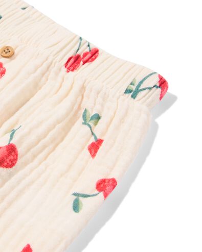 pantalon nouveau-n&eacute; mousseline cerises &eacute;cru - 33419620ECRU - HEMA