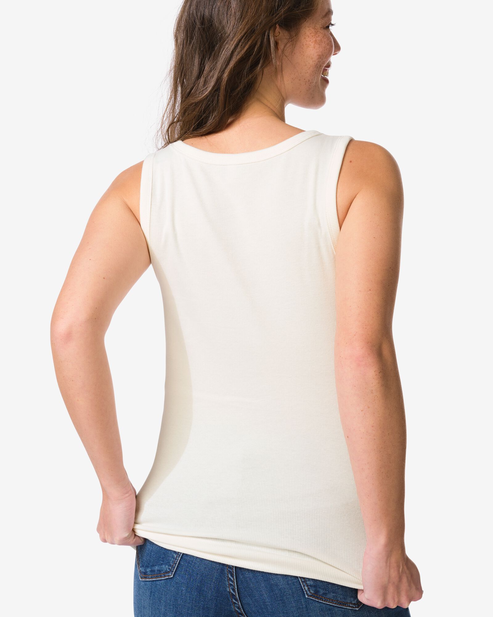 Damen-Top Anouk, Feinripp wei&szlig; wei&szlig; - 1000031338 - HEMA