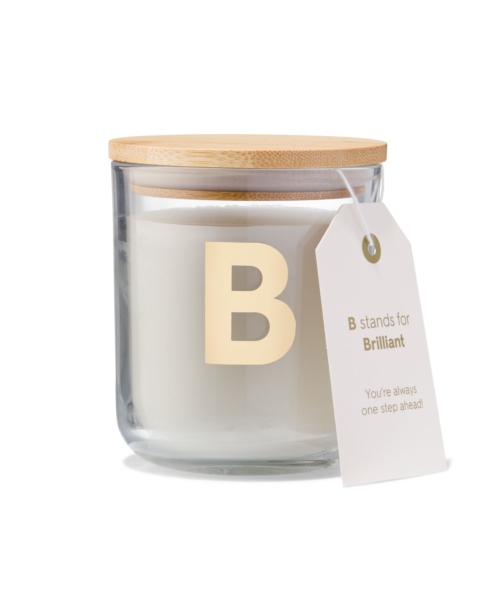 bougie en verre &Oslash;8x10cm lettre B - 61100401 - HEMA