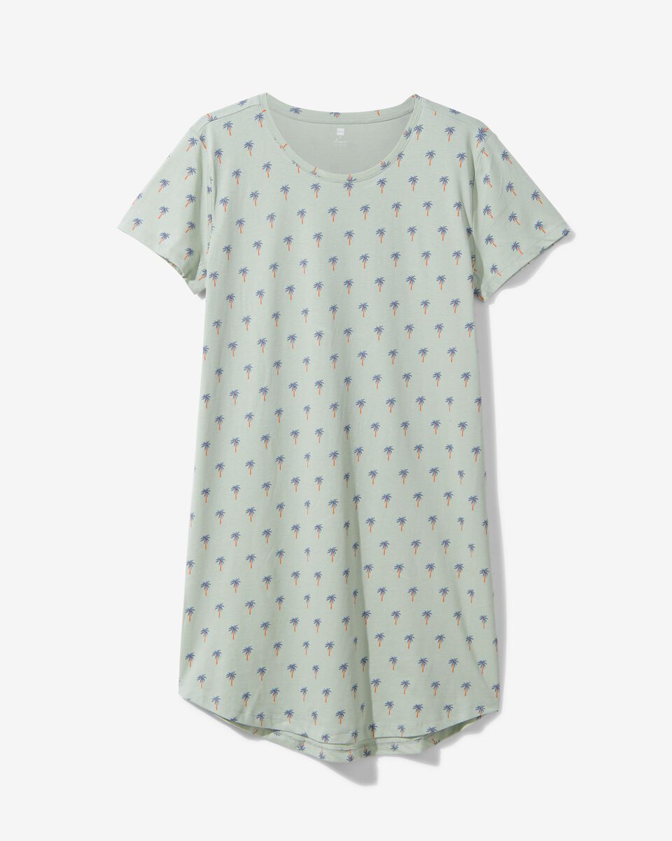 chemise de nuit femme en coton vert - 1000030226 - HEMA