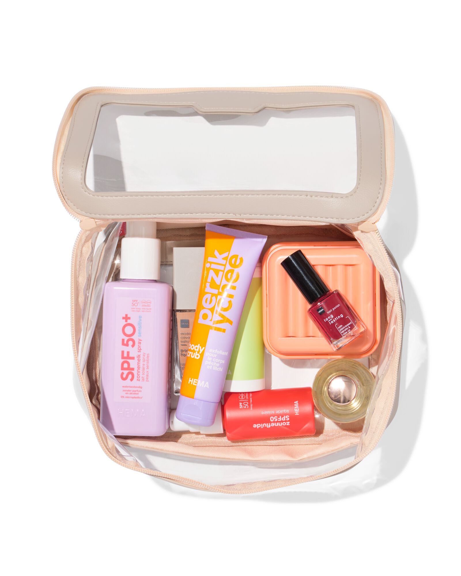 toilettas 24x15x8cm transparant - 11890689 - HEMA