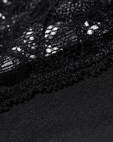 Damen-String, Baumwolle, mit Spitze schwarz M - 19650093 - HEMA