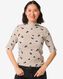 dames t-shirt Clara rib zand M - 36254952 - HEMA