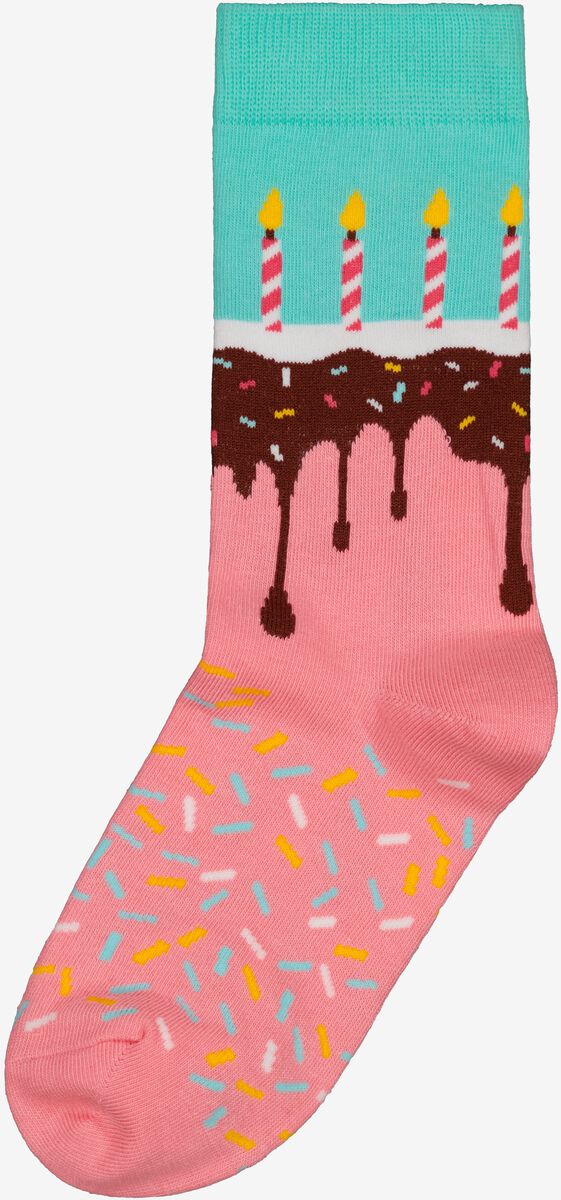 chaussettes avec coton time for cake rose 39/42 - 4103402 - HEMA