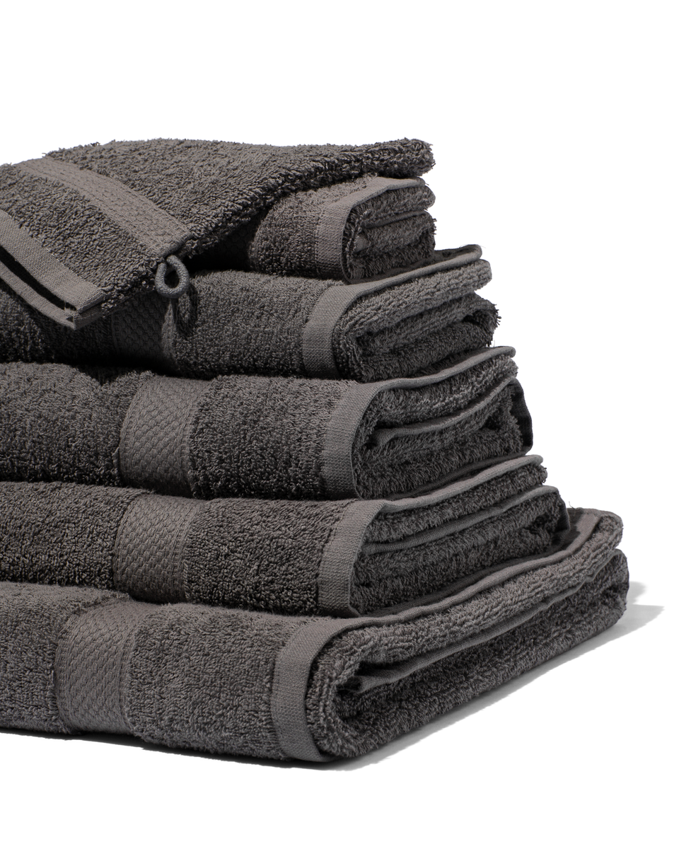 serviettes de bain - qualité épaisse gris foncé gris foncé - 1000015180 - HEMA