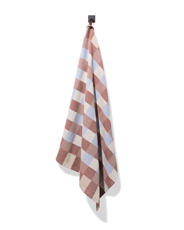 theedoek 65x65cm katoen ruiten - 5400089 - HEMA