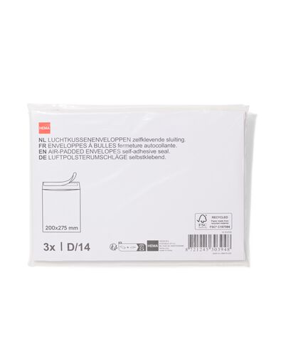 Luftpolsterumschl&auml;ge Wei&szlig; &ndash; 3 St&uuml;ck - 14100155 - HEMA