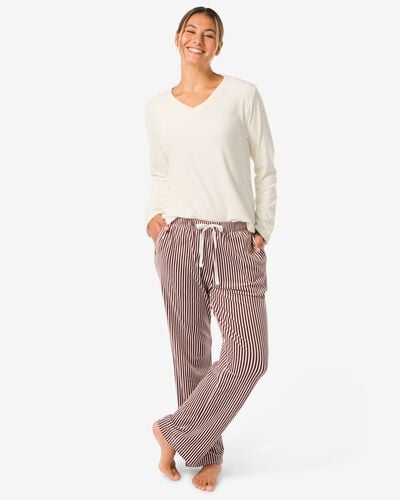 pantalon femme à rayures en velours marron foncé marron foncé - 23401230DARKBROWN - HEMA