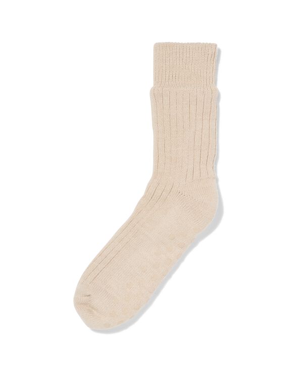 chaussettes d'int&eacute;rieur pour femmes en polaire c&ocirc;tel&eacute;e beige beige - 4280360BEIGE - HEMA