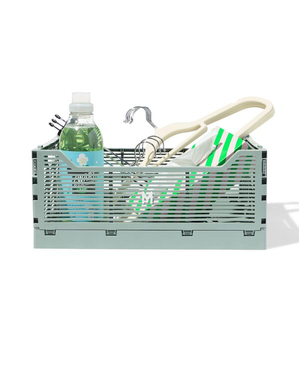 caisse pliante lettres recycl&eacute;e M vert menthe vert menthe	 M  30 x 40 x 17 - 39811078 - HEMA