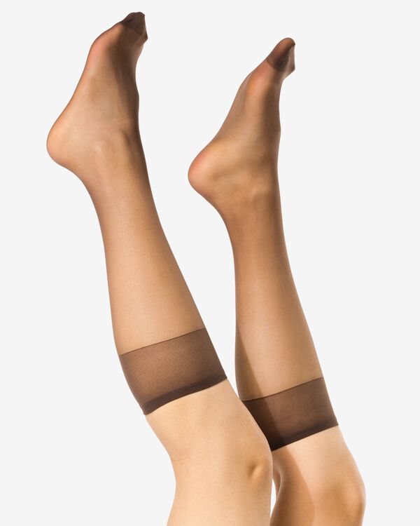 mi-bas 15 deniers anti-filage mats - 2 paires marron marron - 4022740BROWN - HEMA
