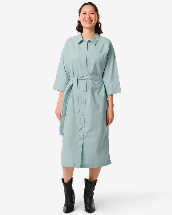 robe chemisier femme Koa avec lin gris gris - 36299730GREY - HEMA