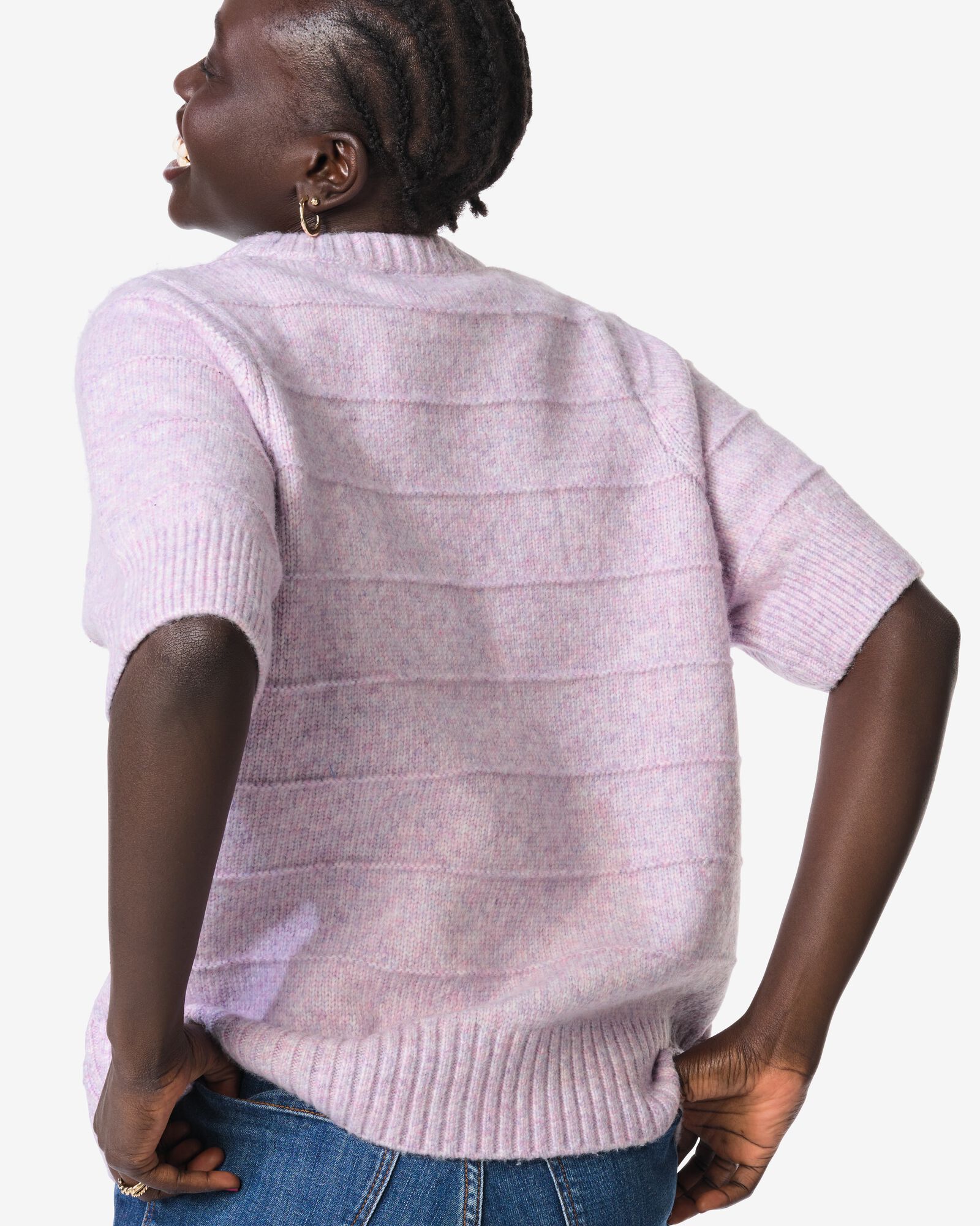 pull femme Fyra en maille rose rose - 36207230PINK - HEMA