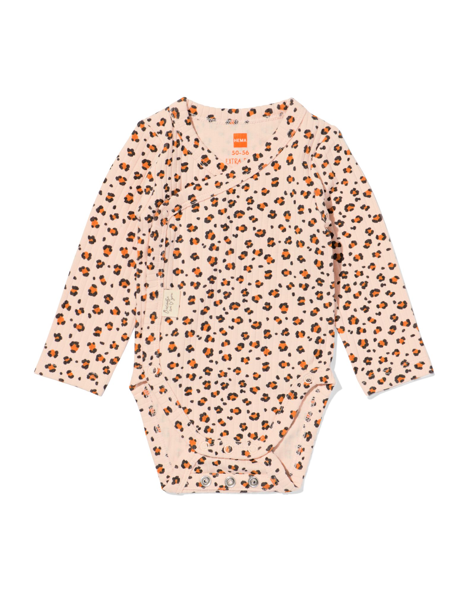 Mitwachsender Newborn-Wickelstrampler, gerippt, mit Tieren  lachsfarben lachsfarben - 33438520SALMONPINK - HEMA