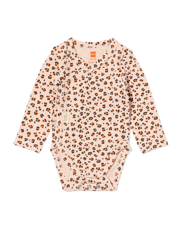 Mitwachsender Newborn-Wickelstrampler, gerippt, mit Tieren  lachsfarben lachsfarben - 33438520SALMONPINK - HEMA