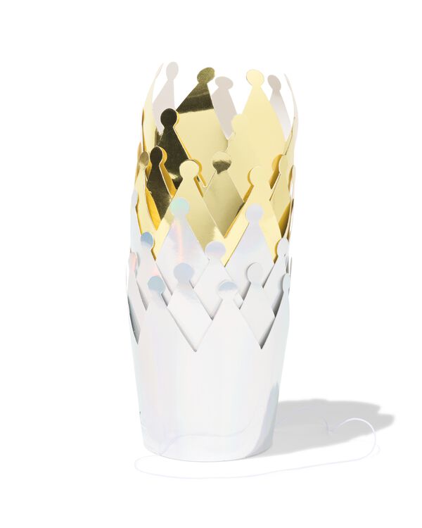 feesthoedjes kroon goud-zilver - 8 stuks - 14250341 - HEMA