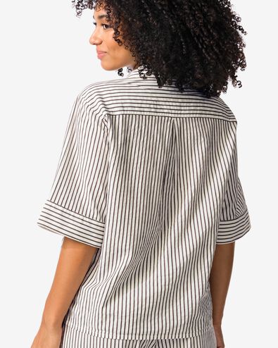 damesblouse Sally seersucker strepen wit wit - 36208850WHITE - HEMA