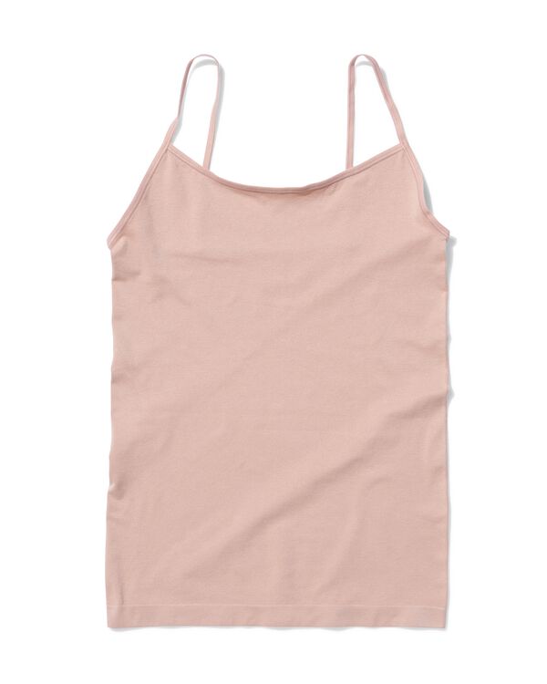 d&eacute;bardeur femme sans couture microfibre bretelles spaghetti beige beige - 19607630BEIGE - HEMA