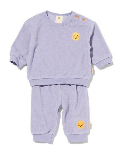 newborn kledingset terry gezichtje paars - 33411920PURPLE - HEMA