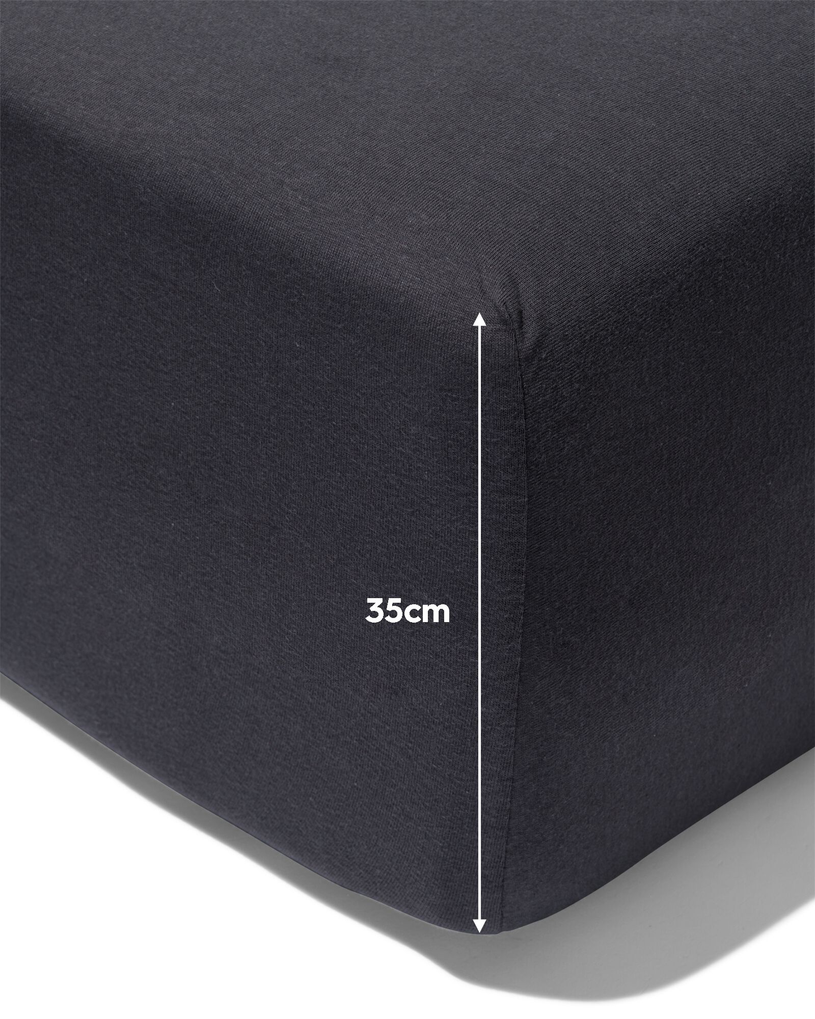 Boxspring-Spannbettlaken 90 x 220 cm, Jersey, dunkelgrau - 5180067 - HEMA