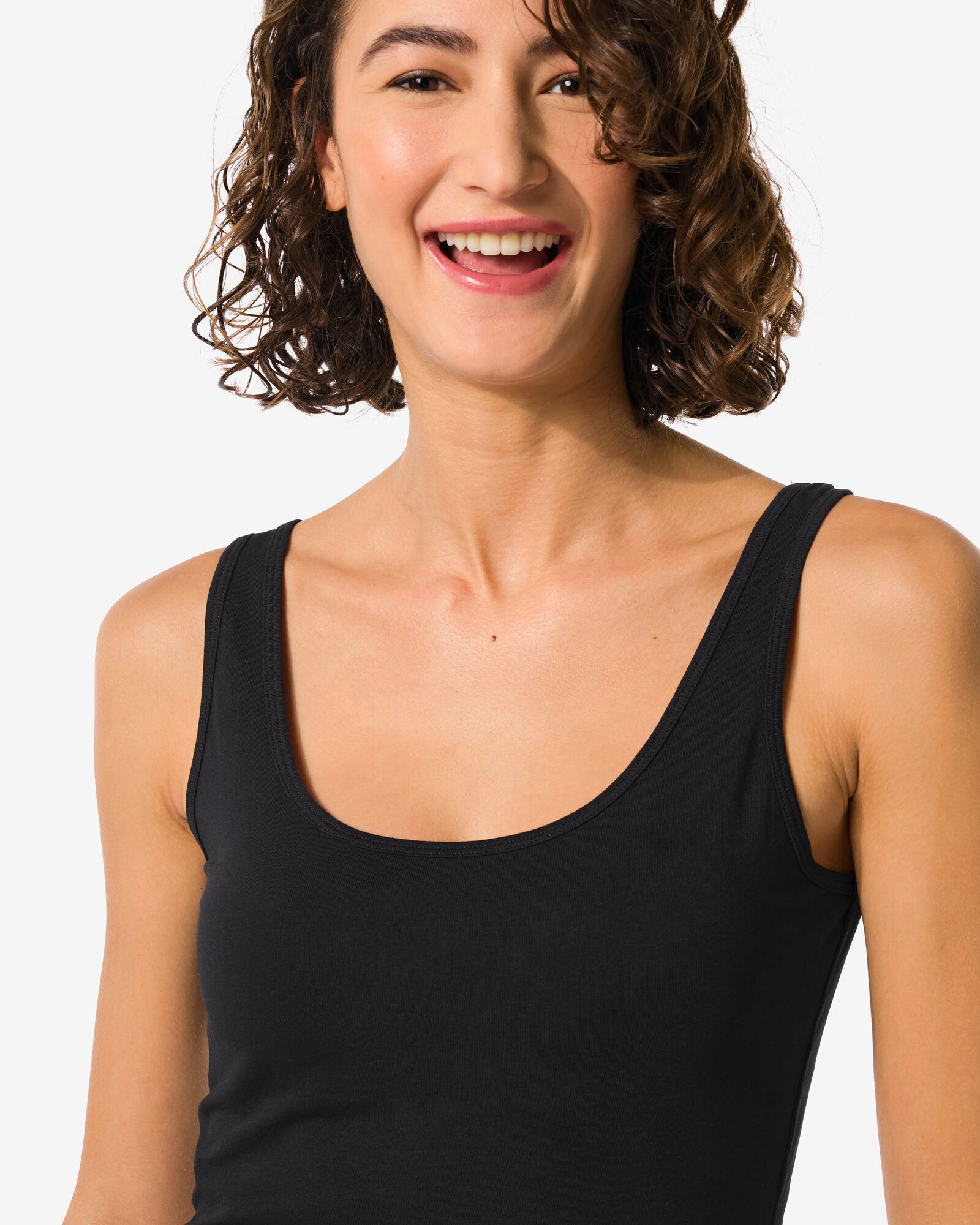 Damen-Hemd, Baumwolle schwarz XS - 19681001 - HEMA