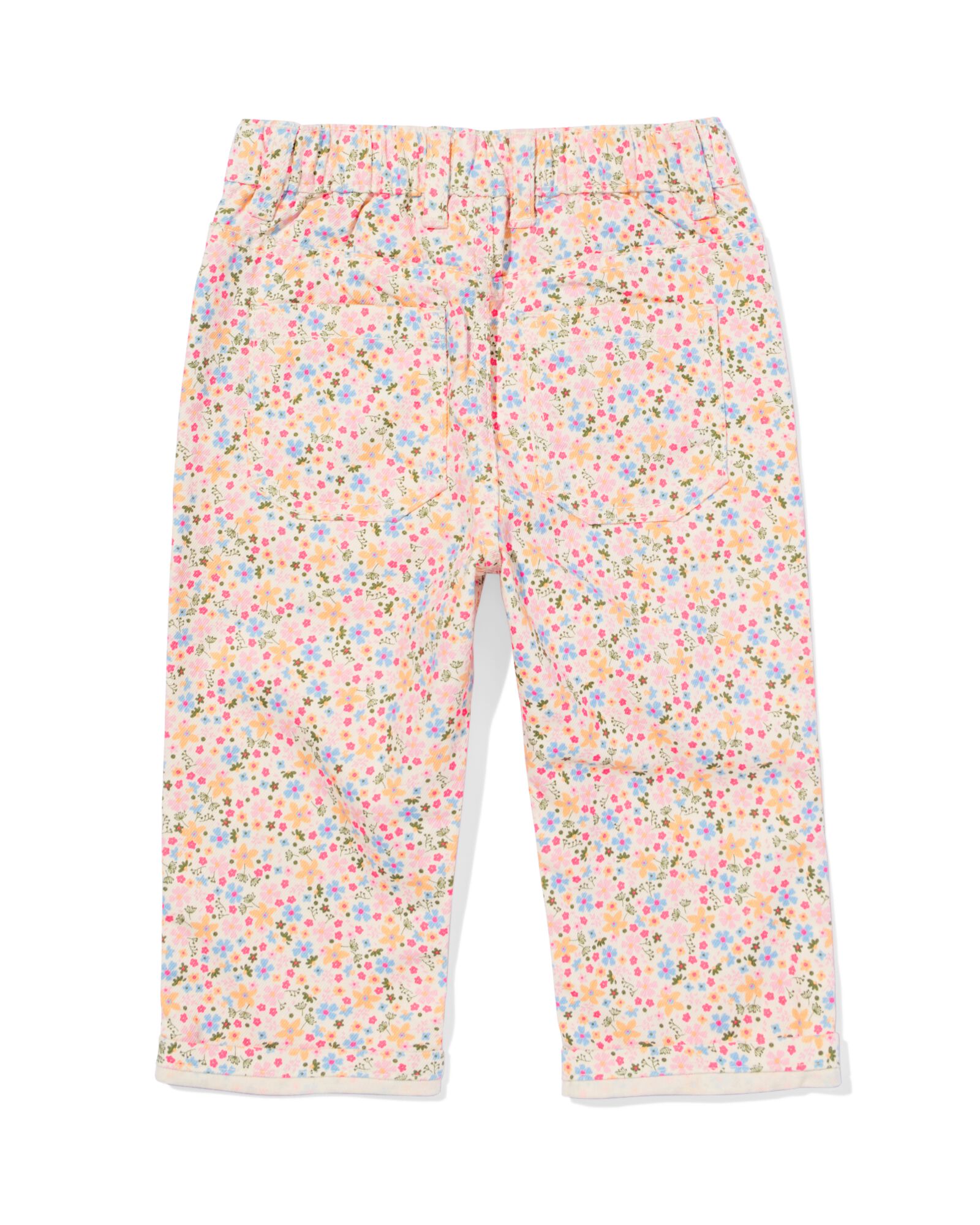 babybroek loose fit bloemen ecru - 33063470ECRU - HEMA