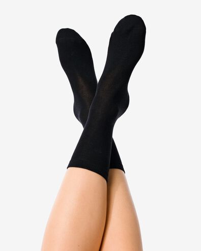 2 Paar Damen-Socken mit Bambus, nahtlos schwarz 35/38 - 4280081 - HEMA