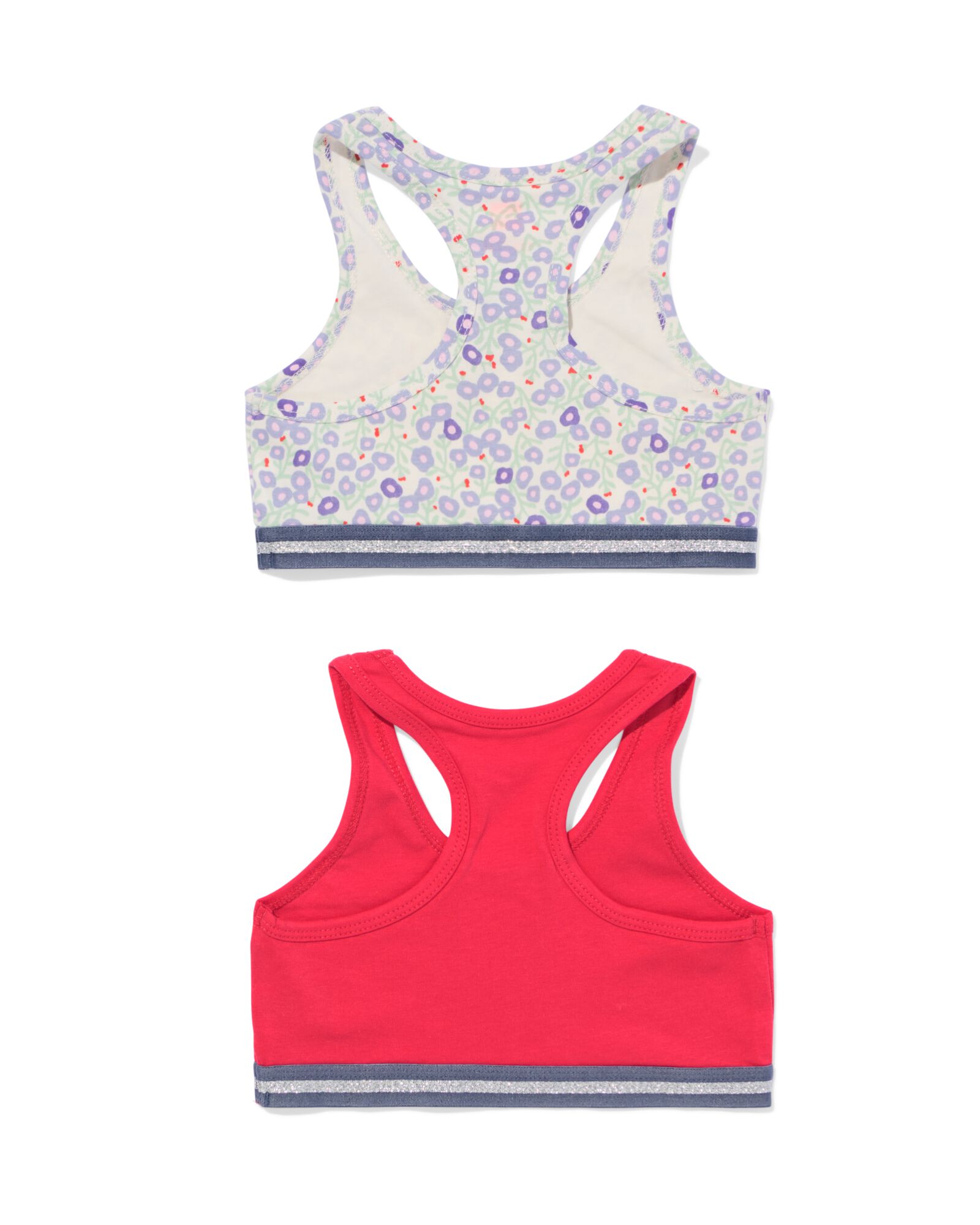 kinder crop top bloem - 2 stuks roze - 19380270PINK - HEMA