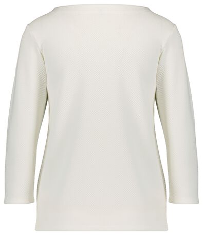 t-shirt femme relief blanc cassé M - 36289658 - HEMA