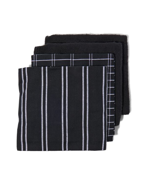 thee- en keukendoeken zwart - 4 stuks - 5440265 - HEMA