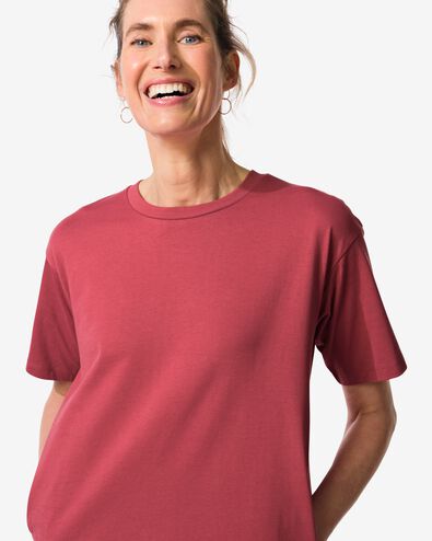 robe t-shirt femme Larissa coupe d&eacute;contract&eacute;e jersey rouge rouge - 36209470RED - HEMA