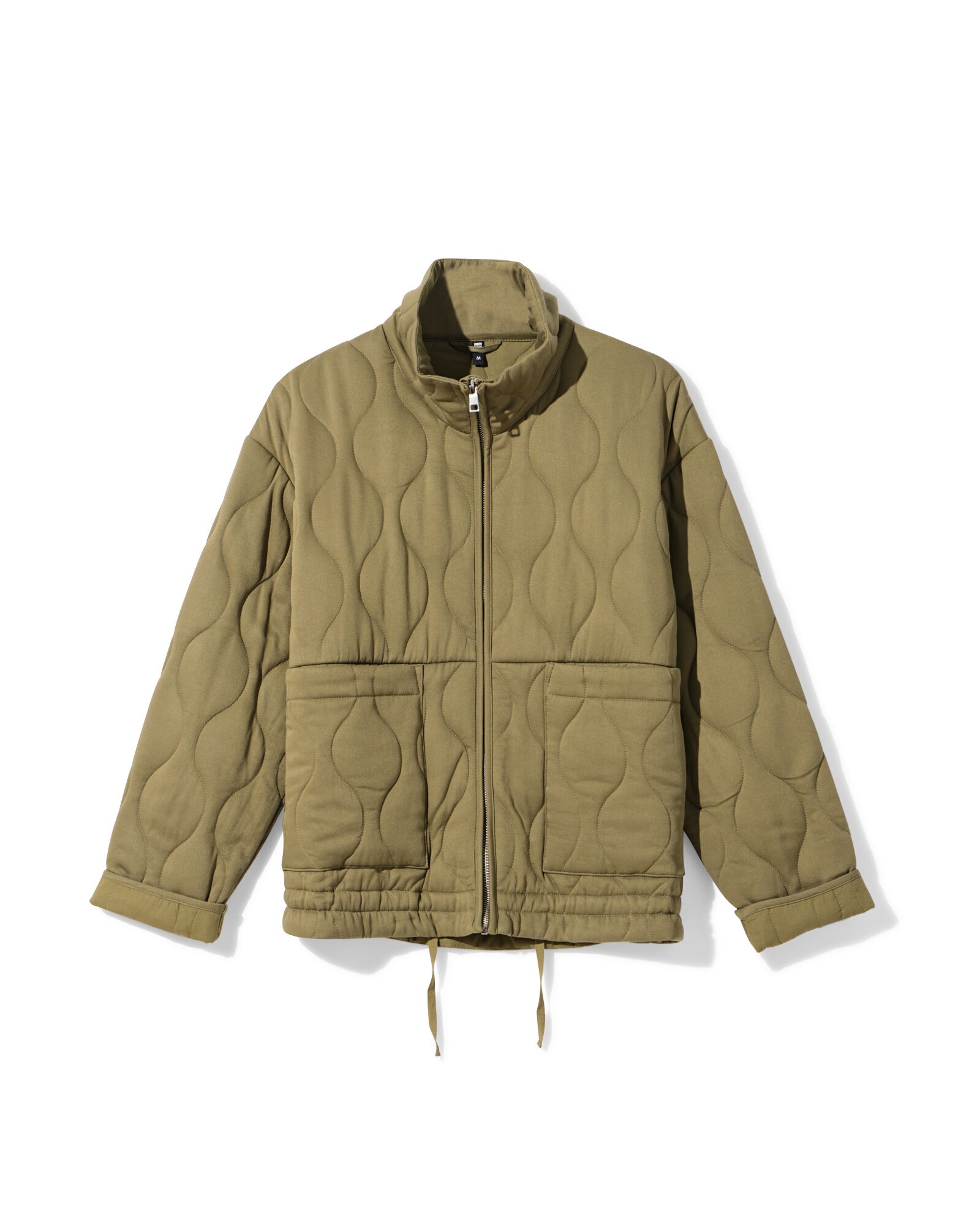 damesjas Jina gewatteerd donkergroen donkergroen - 36207430DARKGREEN - HEMA