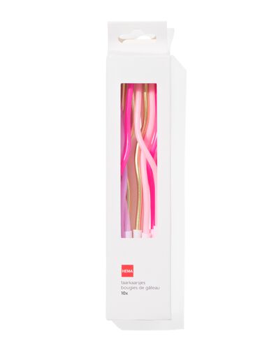 bougies de g&acirc;teau torsad&eacute;es roses lot de 10 - 14250185 - HEMA