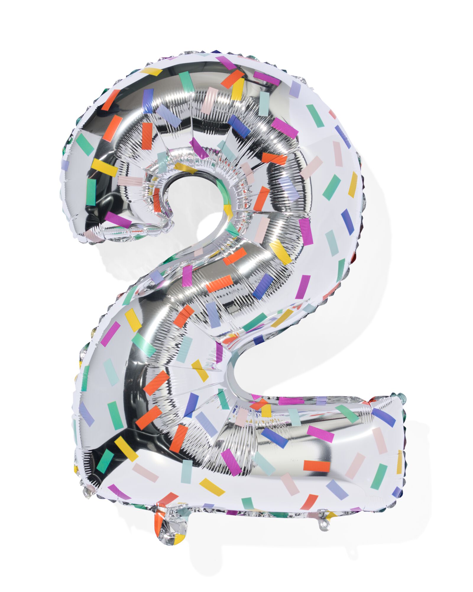 ballon alu chiffres 0-9 confettis XL argent&eacute; 2 - 14250029 - HEMA