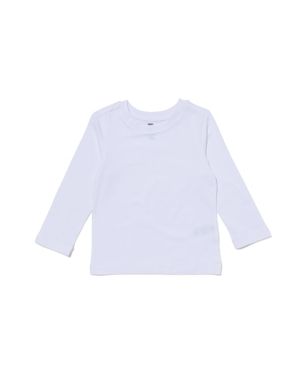 2 t-shirts enfant - coton bio blanc blanc - 1000019383 - HEMA