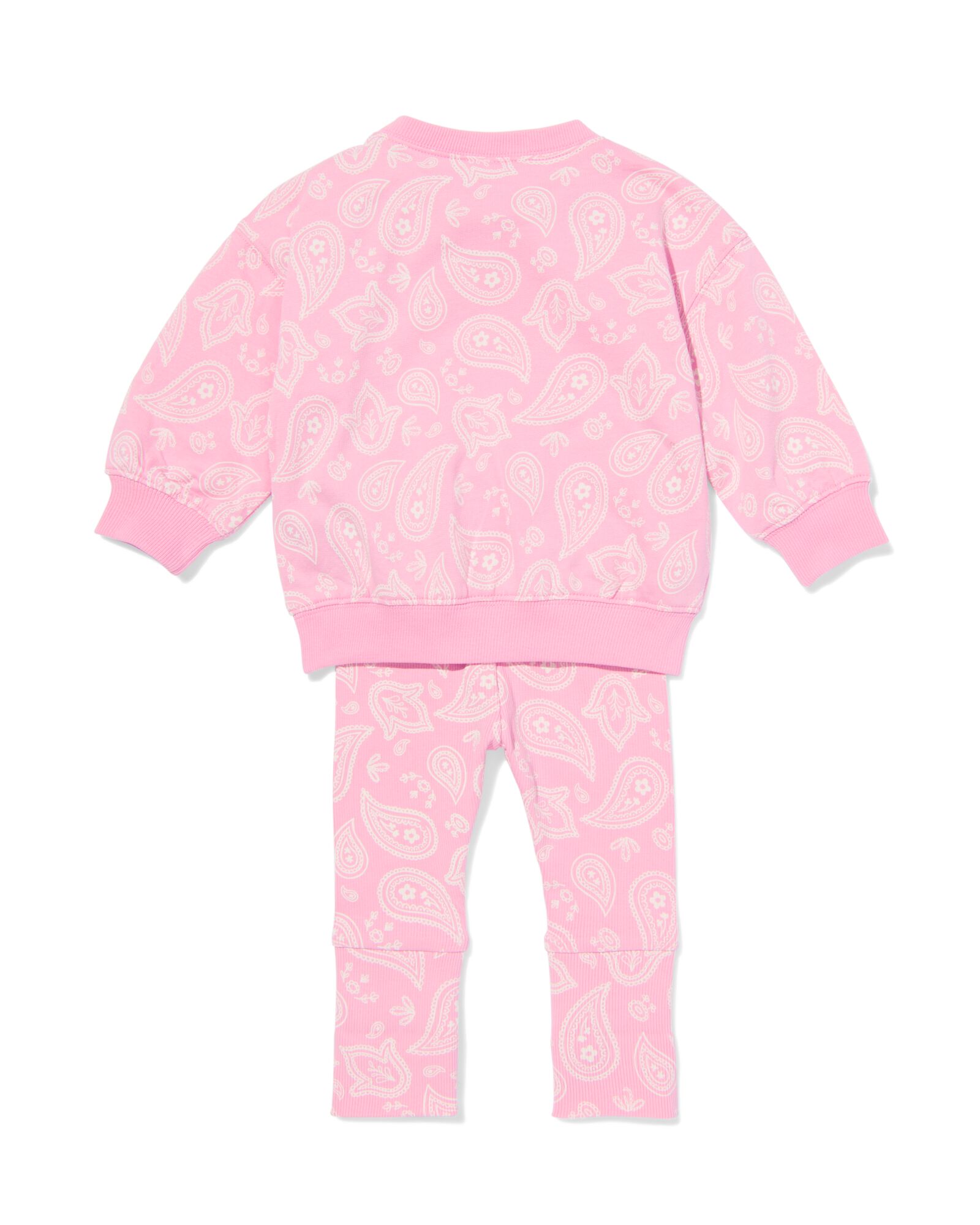 babykledingset comfy fit sweatstof paisley roze roze - 33058770PINK - HEMA