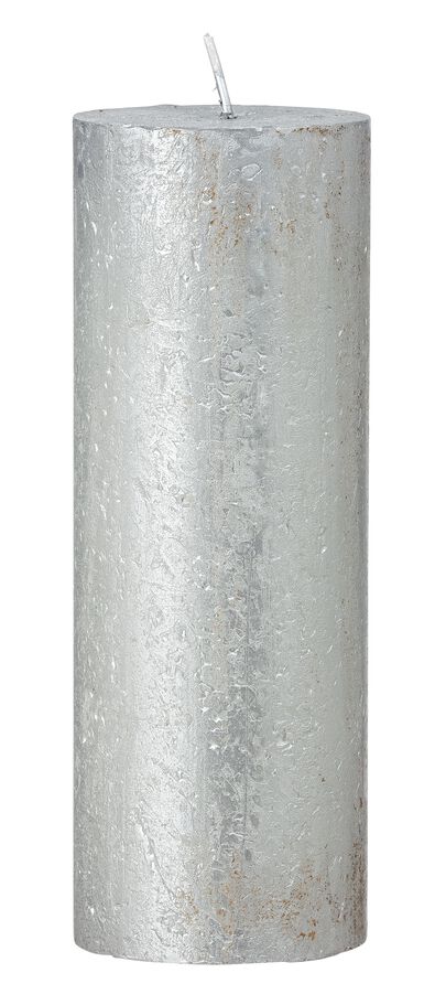 rustieke kaars 7 x 19 cm zilver 7 x 19 - 13503218 - HEMA