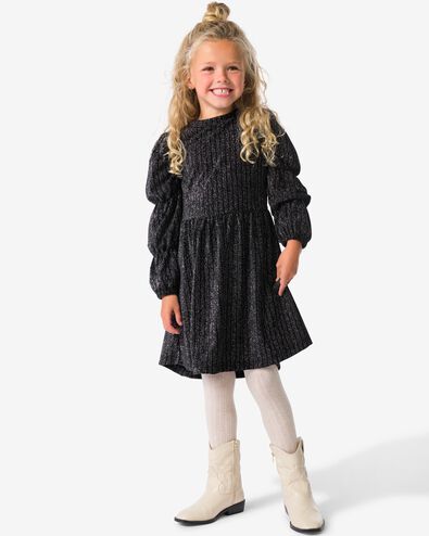 robe velours enfant noir - 30832200BLACK - HEMA