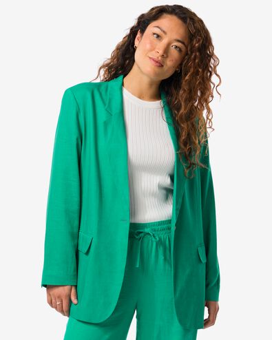 blazer femme Isla avec lin vert M - 36209562 - HEMA