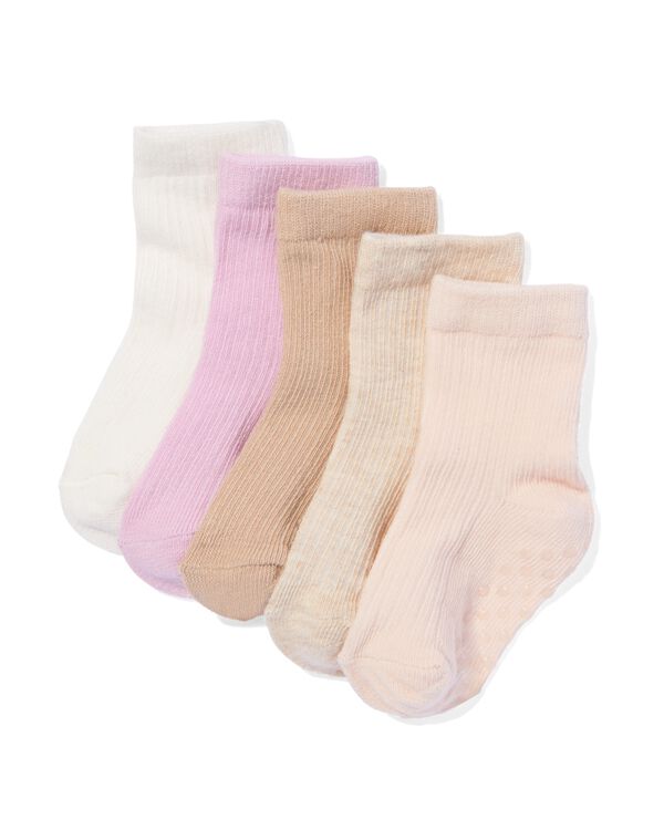 5 paires de chaussettes bébé avec du coton rose rose - 4740035PINK - HEMA