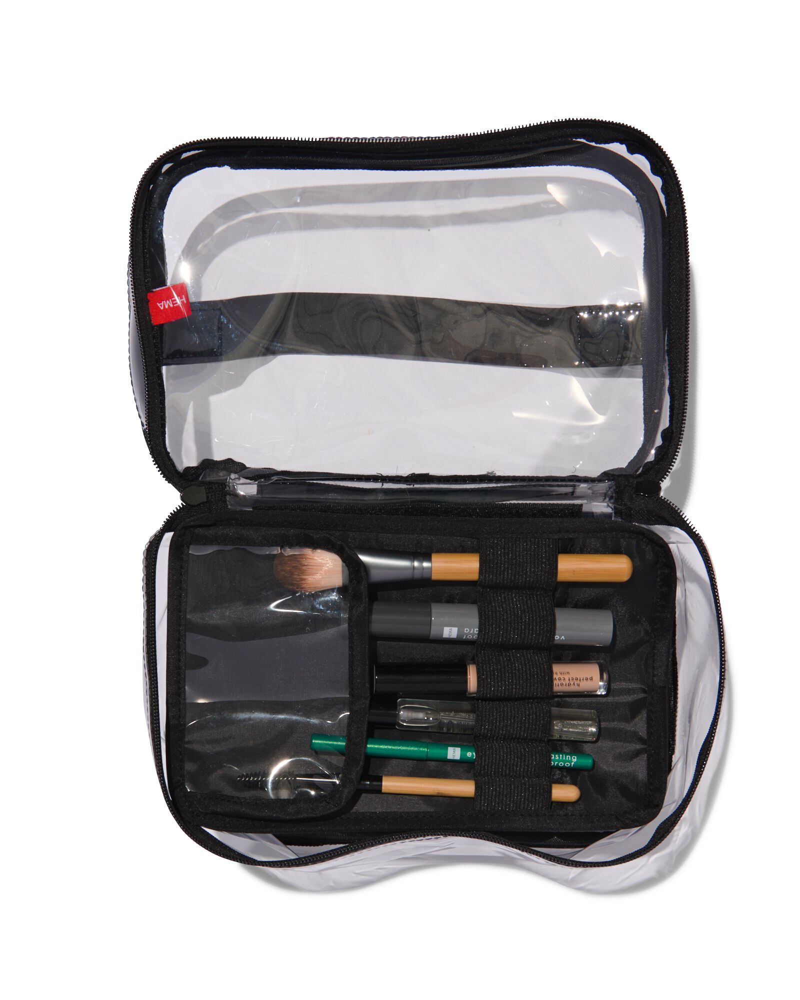 Beautycase mit Organizer, transparent, 17 x 25 x 15 cm - 11890621 - HEMA