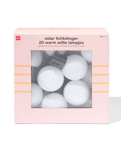 guirlande lumineuse solaire 7 m avec 20 lumi&egrave;res blanches pour l'ext&eacute;rieur - 41840300 - HEMA