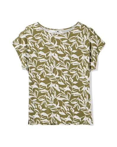 dames T-shirt Amelie jersey bladeren groen groen - 36303780GREEN - HEMA
